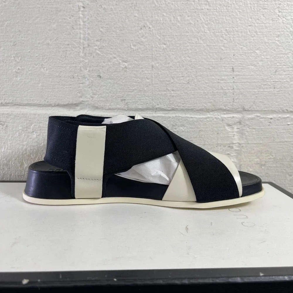 Camper‎ Atonik Sandal Black White Leather Criss Cross Women's Size 36 EU/6 US